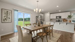 Staged Raleigh Linda Craft Team, Realtors Staged Raleigh Listing Dining Table and kitchen